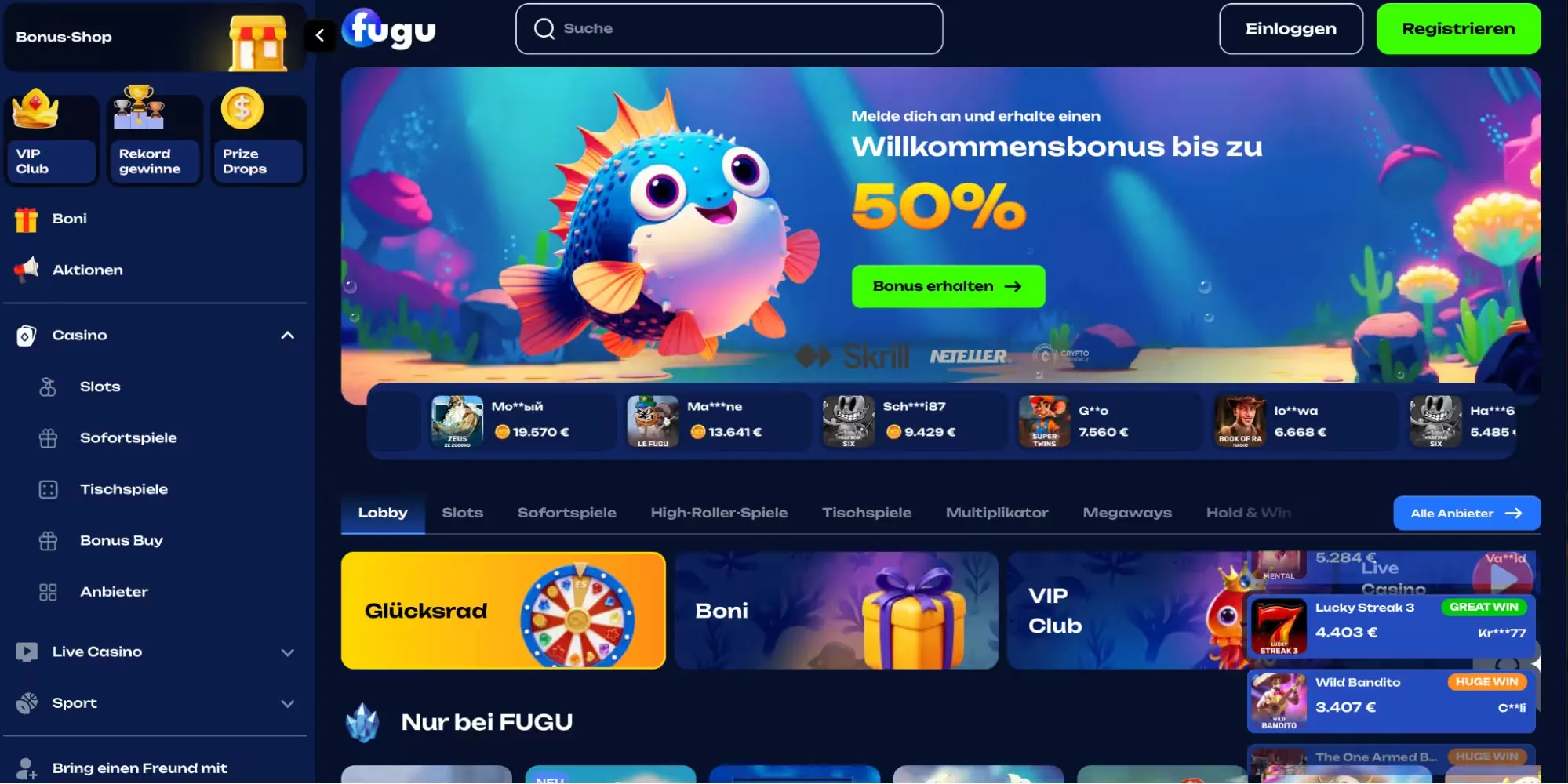 NetEnt bei Fugu Casino: die Pionierrolle im Slot-Segment